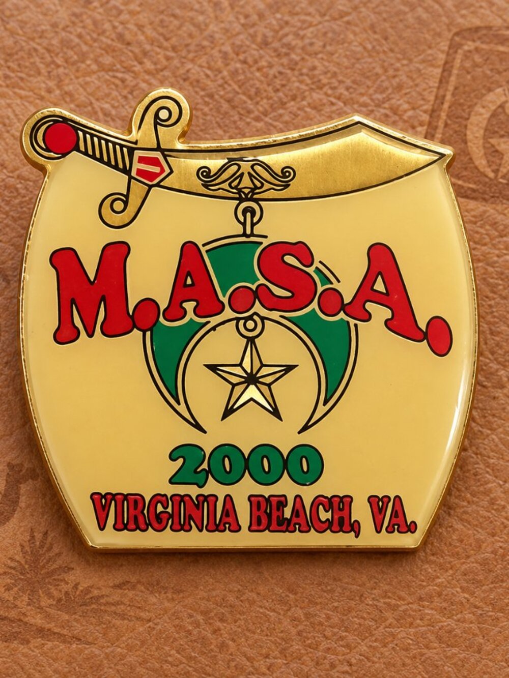Mid-Atlantic Shrine Association M.A.S.A. 2000 Vintage Virginia Beach Lapel Pin